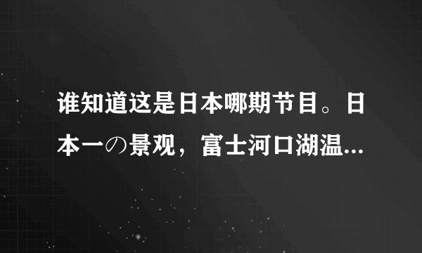 谁知道这是日本哪期节目。日本一の景观，富士河口湖温泉乡 温泉之行。