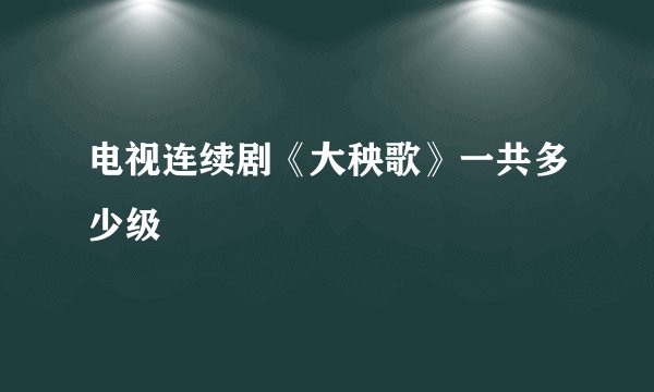 电视连续剧《大秧歌》一共多少级