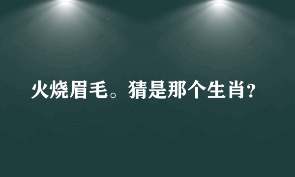 火烧眉毛。猜是那个生肖？