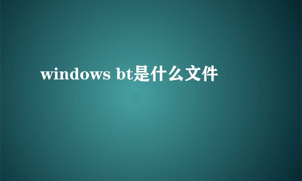 windows bt是什么文件