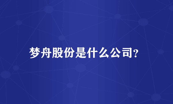梦舟股份是什么公司？