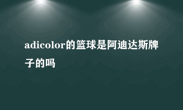 adicolor的篮球是阿迪达斯牌子的吗