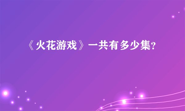 《火花游戏》一共有多少集？