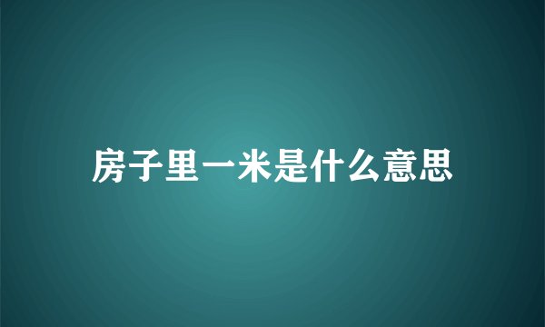 房子里一米是什么意思