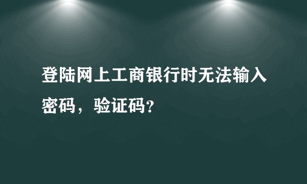 登陆网上工商银行时无法输入密码，验证码？