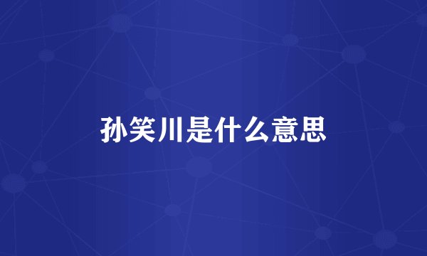 孙笑川是什么意思