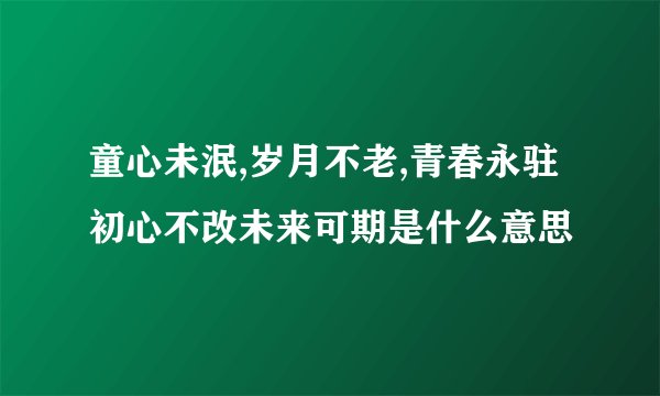 童心未泯,岁月不老,青春永驻初心不改未来可期是什么意思