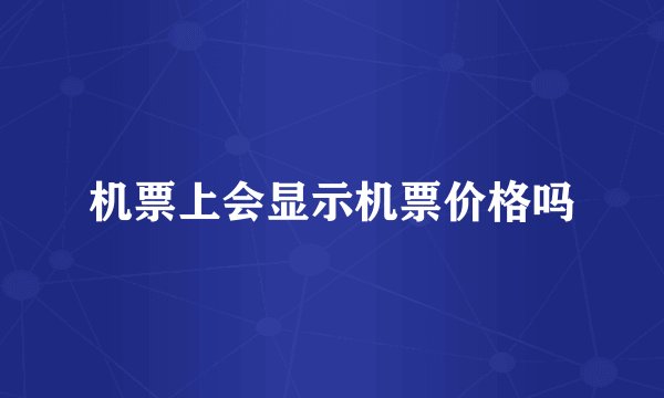 机票上会显示机票价格吗