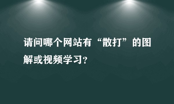 请问哪个网站有“散打”的图解或视频学习？
