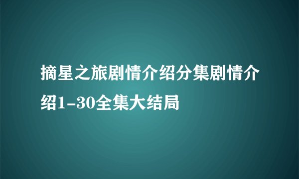 摘星之旅剧情介绍分集剧情介绍1-30全集大结局