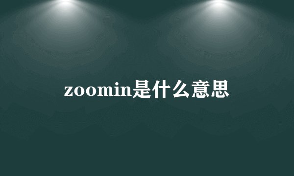 zoomin是什么意思