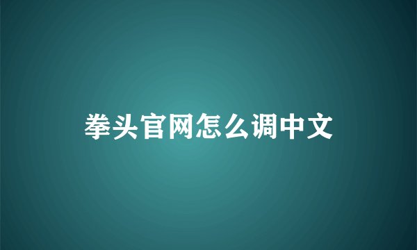 拳头官网怎么调中文