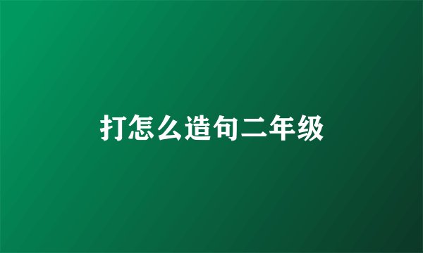 打怎么造句二年级