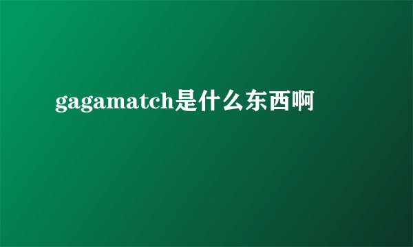 gagamatch是什么东西啊