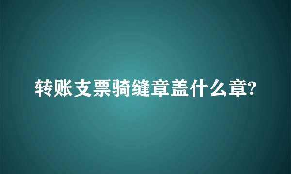 转账支票骑缝章盖什么章?