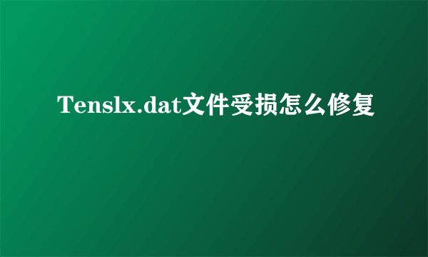 Tenslx.dat文件受损怎么修复