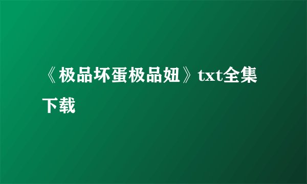 《极品坏蛋极品妞》txt全集下载