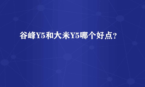 谷峰Y5和大米Y5哪个好点？