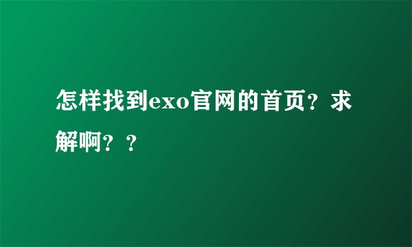 怎样找到exo官网的首页？求解啊？？