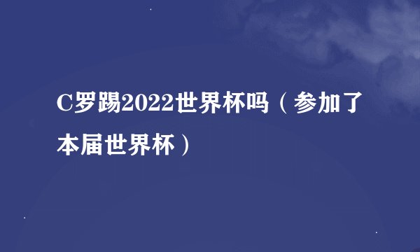C罗踢2022世界杯吗（参加了本届世界杯）