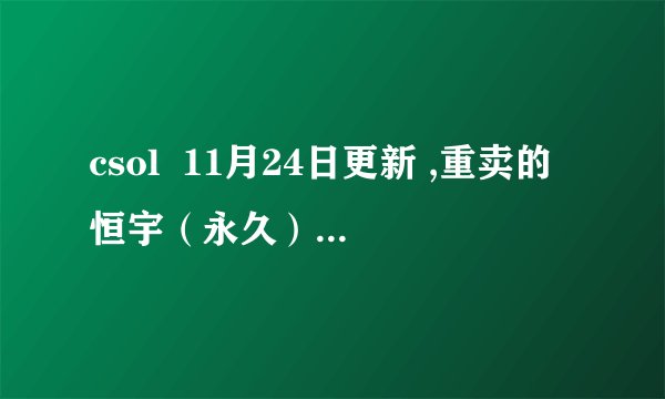 csol  11月24日更新 ,重卖的恒宇（永久）和灭灵（永久）各多少钱？