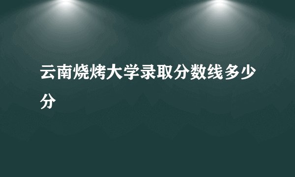 云南烧烤大学录取分数线多少分