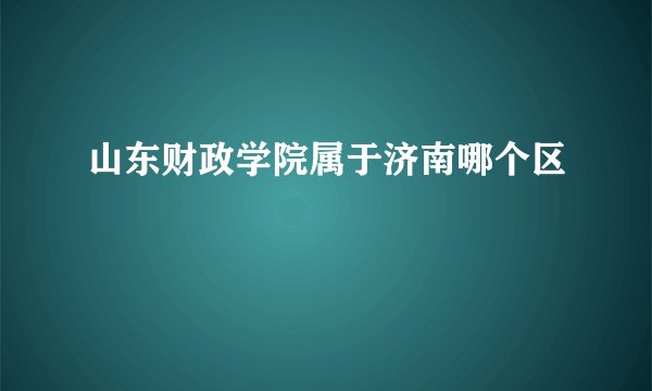 山东财政学院属于济南哪个区