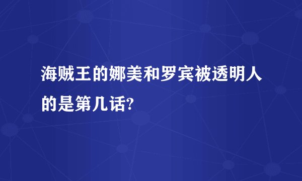 海贼王的娜美和罗宾被透明人的是第几话?