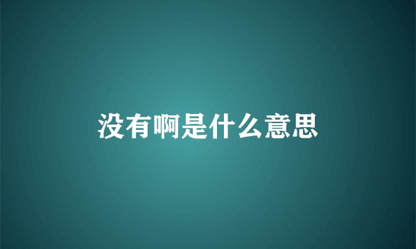 没有啊是什么意思