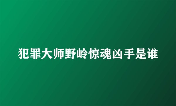 犯罪大师野岭惊魂凶手是谁