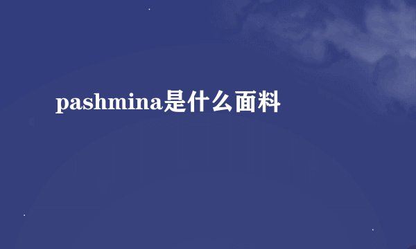 pashmina是什么面料