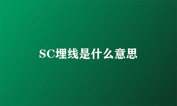 SC埋线是什么意思