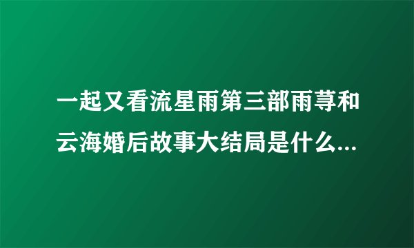 一起又看流星雨第三部雨荨和云海婚后故事大结局是什么,大概讲了什么故事