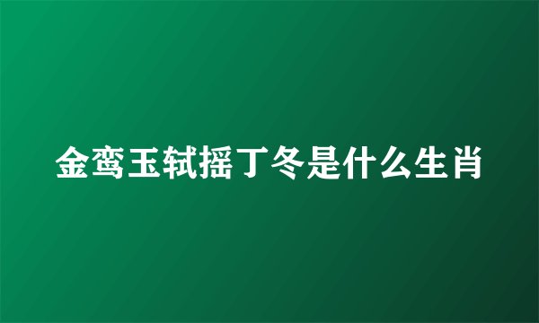 金鸾玉轼摇丁冬是什么生肖