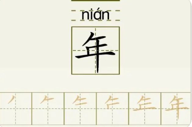 年的笔顺正确的写法