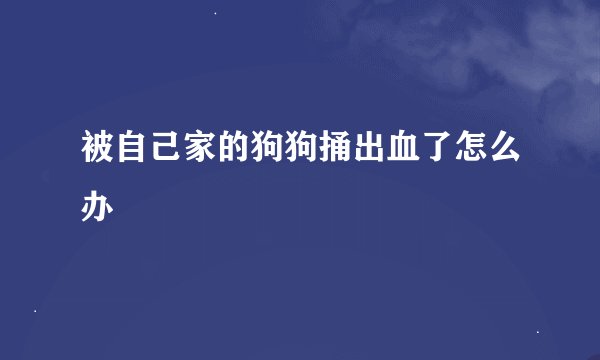 被自己家的狗狗捅出血了怎么办