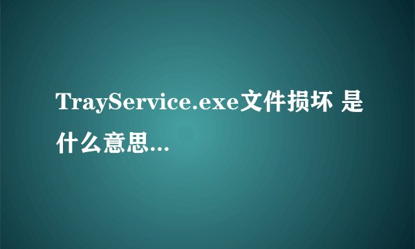 TrayService.exe文件损坏 是什么意思啊？各位大侠帮帮忙吧。怎么解决呀？