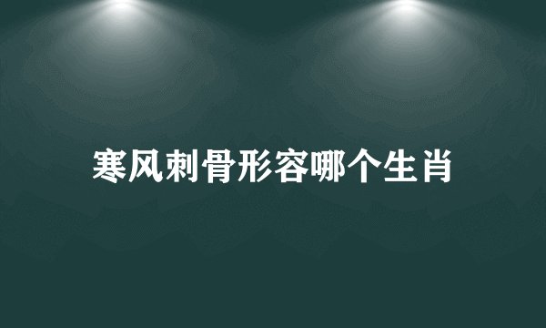 寒风刺骨形容哪个生肖