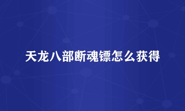 天龙八部断魂镖怎么获得