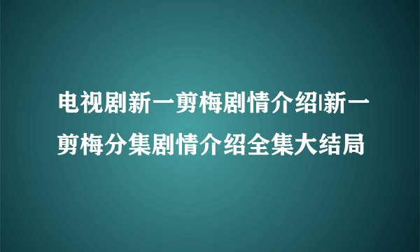 电视剧新一剪梅剧情介绍|新一剪梅分集剧情介绍全集大结局
