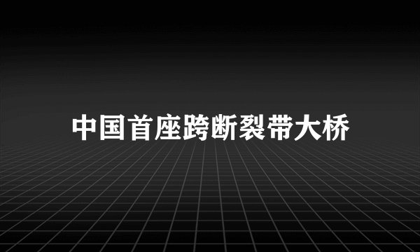 中国首座跨断裂带大桥