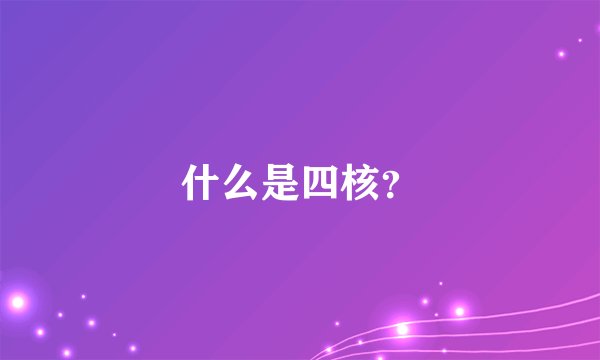 什么是四核？