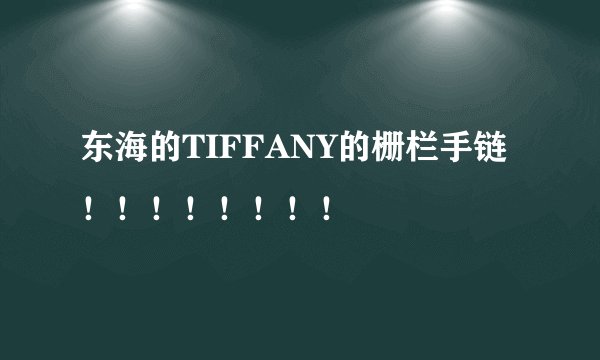 东海的TIFFANY的栅栏手链！！！！！！！！