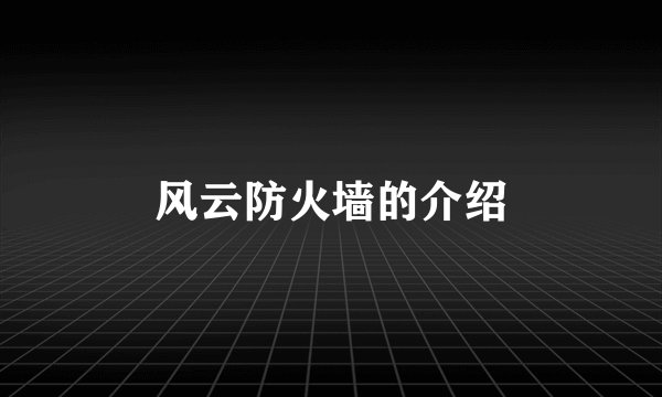 风云防火墙的介绍