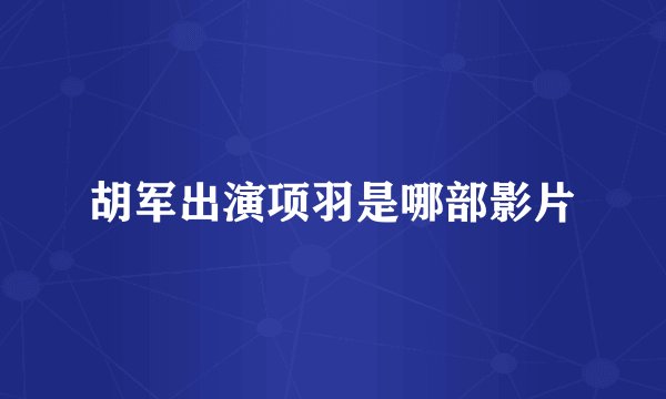胡军出演项羽是哪部影片