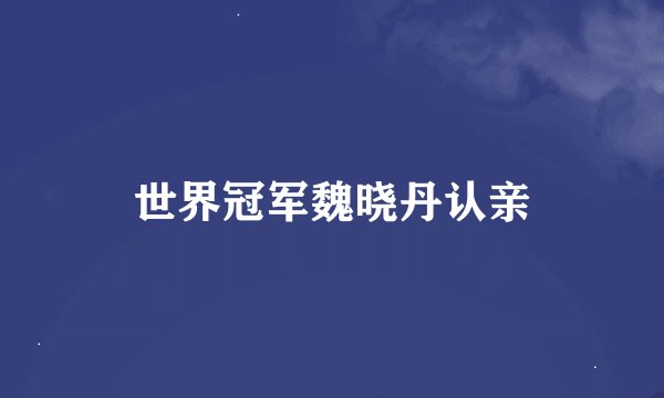 世界冠军魏晓丹认亲