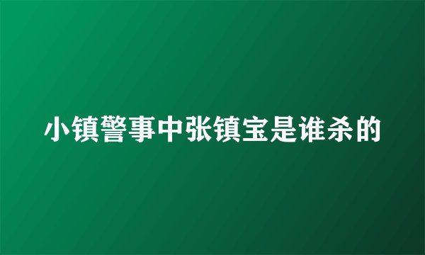 小镇警事中张镇宝是谁杀的