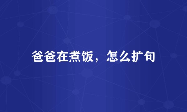 爸爸在煮饭，怎么扩句