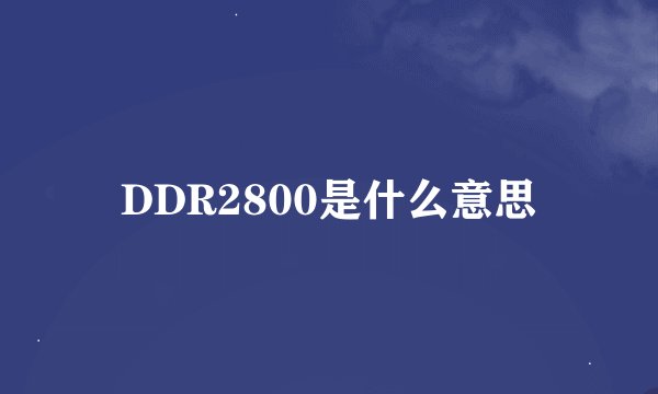 DDR2800是什么意思