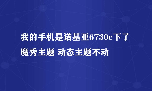 我的手机是诺基亚6730c下了魔秀主题 动态主题不动
